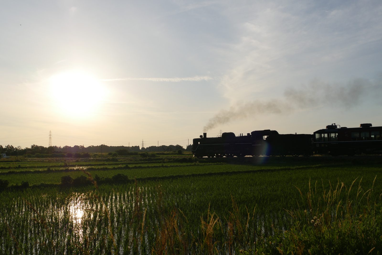 夕暮れのSL
